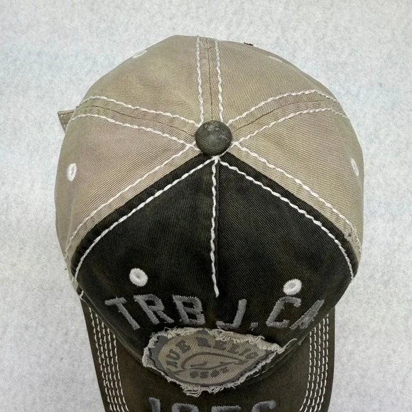 True Religion TRBJ CA 1956 Hat Vintage Y2K Distressed Contrast Stitch Strapback - Picture 9 of 11